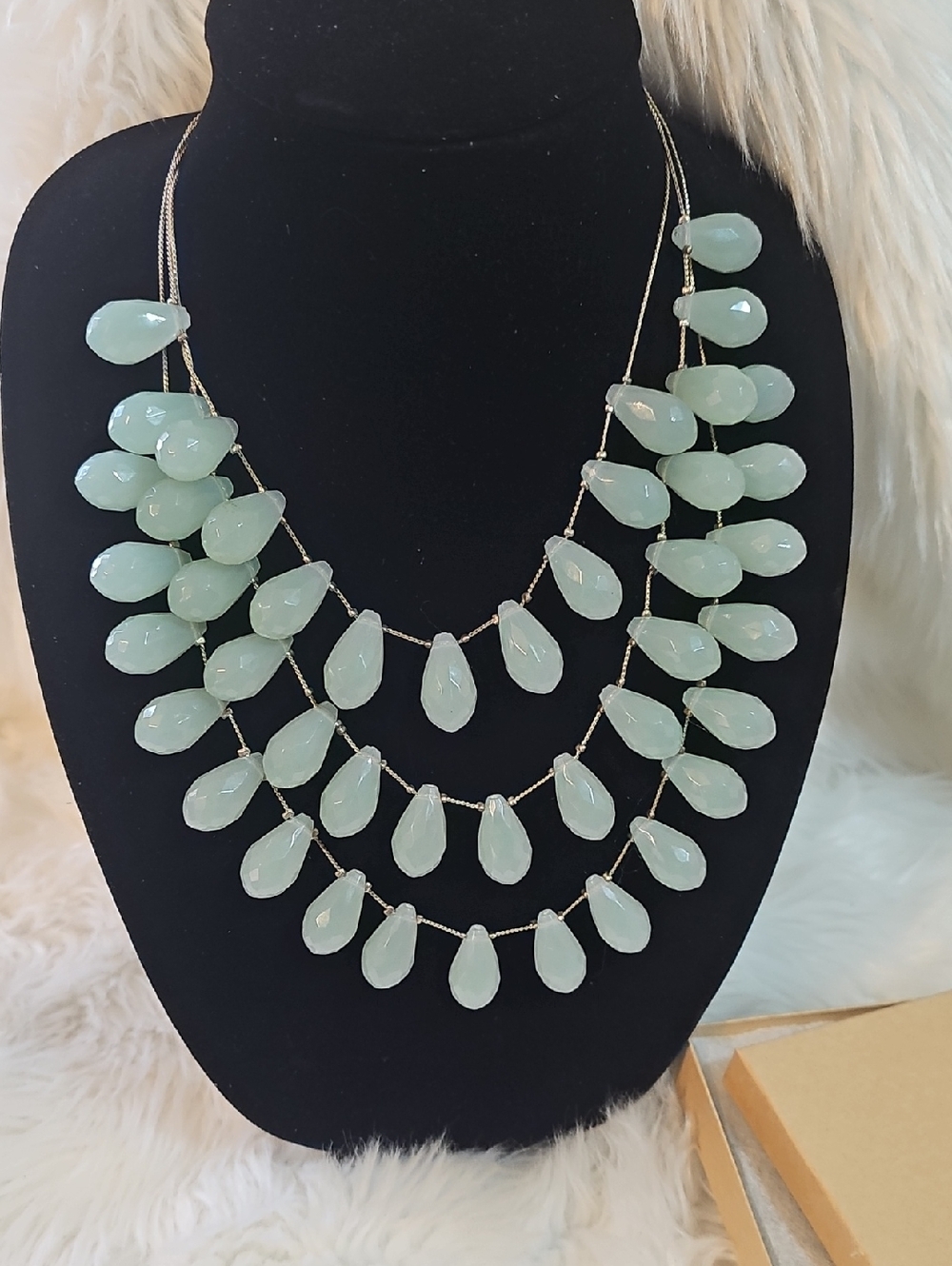 Multi-Strand Mint Teardrop Statement Necklace - Women Jewelry #42